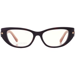 SWAROVSKI Cat Eye Eyeglasses SK5476 052 Dark Havana/Brown 53mm