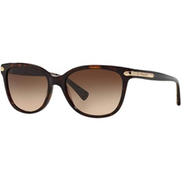 Coach HC8132 Sunglasses, Dark Tortoise/Dark Brown Gradient, 57 mm