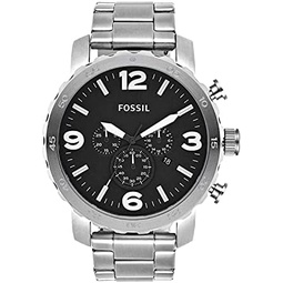 Fossil Nate Mens Watch with Oversized Chronograph Watch Dial and Stainless Steel or Leather Band