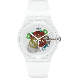 Swatch New Gent BIOSOURCED Random Ghost Quartz Watch, Transparent