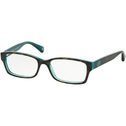 Coach HC6040 BROOKLYN 5116 52M Dark Tortoise/Teal Rectangle Eyeglasses For Women+FREE Complimentary Eyewear Care Kit