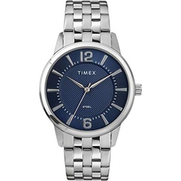 Timex Mens Dress Analog 40mm Stainless Steel Bracelet Watch
