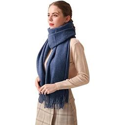 LumiSyne Winter Premium Plain Cashmere Scarf For Women Pashmina Tassel Soft Wool Long And Thickened Shawl Wrap