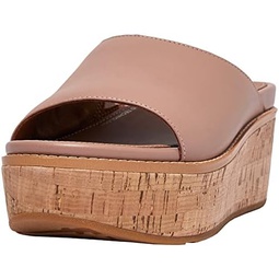 FitFlop Womens Eloise Cork-wrap Leather Wedge Slides