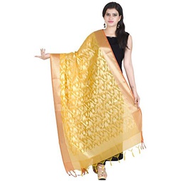 Chandrakala Womens Cotton Silk Zari Work Banarasi Dupatta(D111)