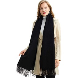 Cashmere Stole, 100% Cashmere, Quality Finishing, Gorgeous & Natural, Large Scarf, Wrap, 78.7x27.5in, 11.3oz, K0101