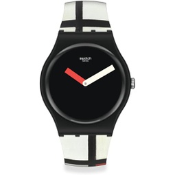 Swatch Red, blue and white, by Piet Mondrian Unisex Watch (Model: SUOZ344)