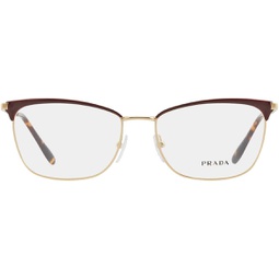 Prada PR 57WV Womens Eyeglasses Bordeaux/Pale Gold 55