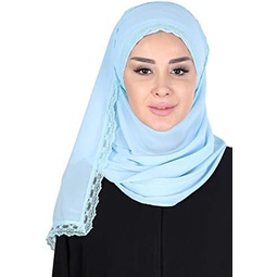 Aishas Design Shawl for Women Cross Instant Scarf Chiffon Modesty Turban Cap Head Wrap