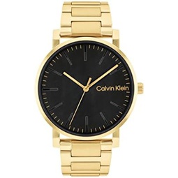 Calvin Klein CK Slate - Mens Minimalistic Quartz Watch - Stainless Steel and Leather - Water Resistant 3 ATM/30 Meters -Premium Versatile Mens Timepiece for Every Occasion - 43mm