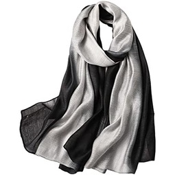 WINCESS.YU Women Gradient Scarf Stripe Long Shawls and Wraps Lightweight Solid Pashmina for Spring Summer and Fall