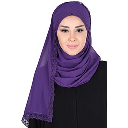 Aishas Design Shawl for Women Cross Instant Scarf Chiffon Modesty Turban Cap Head Wrap