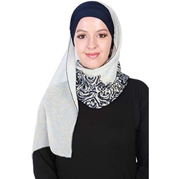 Aishas Design Pre-tied Cotton Turbans for Women with Chiffon Shawl, Instant Scarf Hijab Stylish Design