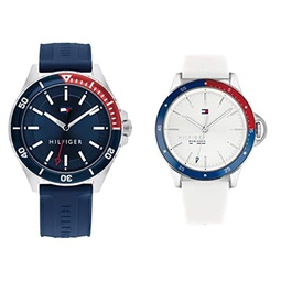 Tommy Hilfiger Mens Stainless Steel & Multicolor Case Watch Womens Quartz Stainless Steel Watch