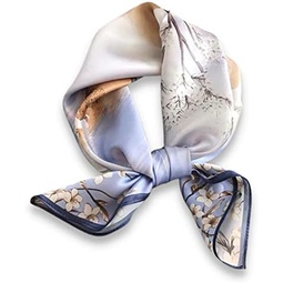 PoeticEHome 100% Pure Mulberry Silk Square Scarf 27x27 Women Neckerchief Headscarf Gift Packed