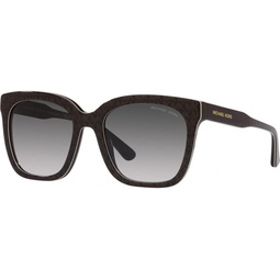 Michael Kors San Marino Dark Grey Gradient Square Ladies Sunglasses MK2163 35008G 52