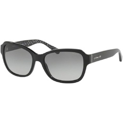 COACH HC8232 Rectangle Sunglasses for Women + BUNDLE with Designer iWear Eyewear Care Kit