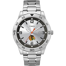 Timex Mens NHL Citation 42mm Watch  Chicago Blackhawks with Stainless Steel Expansion Band