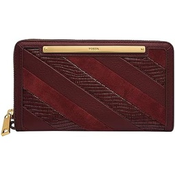 Fossil Womens Liza Leather Zip Around Clutch Wallet With Retractable Wristlet Strap for Women