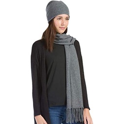 Fishers Finery 2pc Pure Cashmere Slouchy Beanie and Scarf Womens Set; with Exquisite Packaging