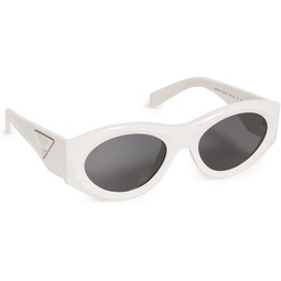 Prada Womens 20ZS Round Sunglasses