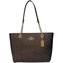 COACH Womens Cammie Leather Chain Tote