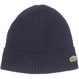 Lacoste Mens Ribbed Wool Beanie