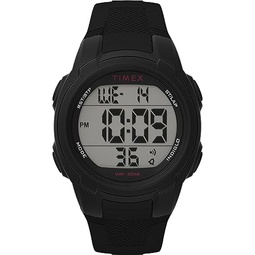 Timex Unisex T100 Watch - Black Strap Digital Dial Black Case
