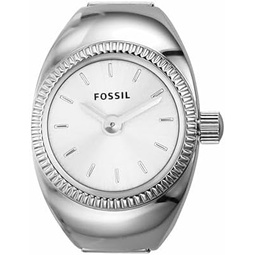 Fossil Womens Watch Ring with Two-Hand Analog Display and Stainless Steel Expansion Band