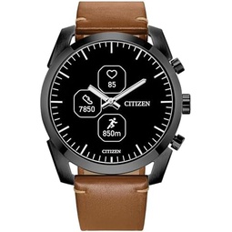 Citizen CZ Smartwatch with YouQ wellness app featuring IBM Watson AI and NASA research, black and white customizable display, Bluetooth, HR, Activity Tracker, 18-day battery life,