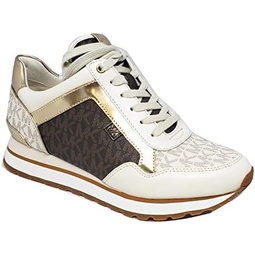 Michael Kors Maddy Trainer Fashion Sneaker Shoes (Regular, Vanilla/Brown