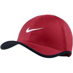 NIKE Kids Feather Light Hat (Adjustable, Red/Black)