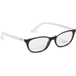 Prada PR 13VV-YC41O1 Eyeglasses, Black/white w/Demo Lens, 53mm