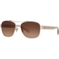 Coach HC7064 Sunglasses, Light Gold/Brown Gradient, 56 mm