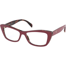 Prada PR 15XV Womens Eyeglasses Red/Havana 53