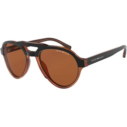 Emporio Armani EA4128F - 574273 Sunglasses TOP MATTE BLACK ON YELLOW w/BROWN 54mm