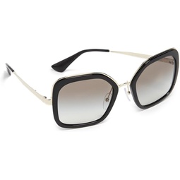 Prada Woman Sunglasses Black Frame, Grey Gradient Lenses, 54MM