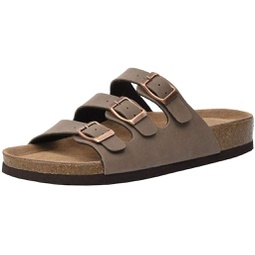 CUSHIONAIRE Womens Lela Cork footbed Sandal with +Comfort, BROWN 9