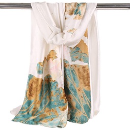 Brocade 100% silk like feeling fashion scarf extra large unique and elegant