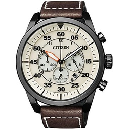 Citizen Mens Chronograph Eco-Drive Watch with a Leather Band