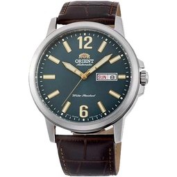 Orient RA-AA0C06E Mens Commuter Brown Leather Band Green Dial Day Date Automatic Watch