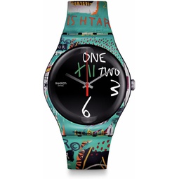 Swatch Ishtar by Jean-Michel Basquiat Quartz Watch, Blue