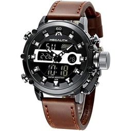 MEGALITH Mens Watches Waterproof Digital Military Sport Tactical Multifunction Heavy Duty Led Digial Watch for Men, Alarm Stopwatch, Nylon/Leather Strap