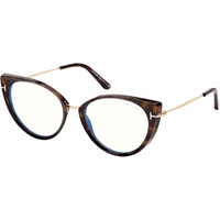 Tom Ford TF5815B Blue Block Eyeglasses 052 Havana/Gold 54mm FT5815