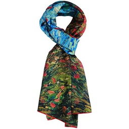 Salutto Women 100% Silk Scarves Van Gogh Paul Gauguin Monet Painted Scarf