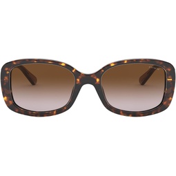 Coach HC8278 Sunglasses, Dark Tortoise/Brown Gradient, 53 mm