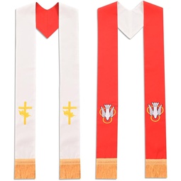 BLESSUME Priest Reversible Stole Red and White