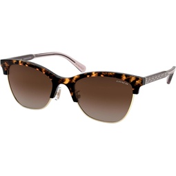 Coach Womens HC8277 HC/8277 512013 Dark Tortoise/Silver Square Sunglasses 55mm