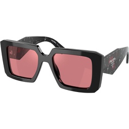Prada PR 23YS Black/Red 51/19/140 women Sunglasses