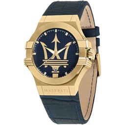 Maserati Mens Potenza R8851108035 Blue Leather Quartz Fashion Watch